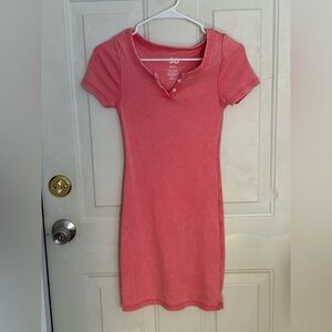 Pink Ribbed Bodycon Dress Size Small
